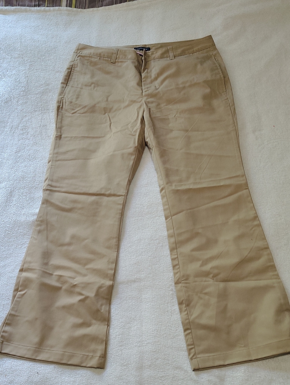 Lands' End Women's Size 12 Khaki Bootcut Chino Pants Tan